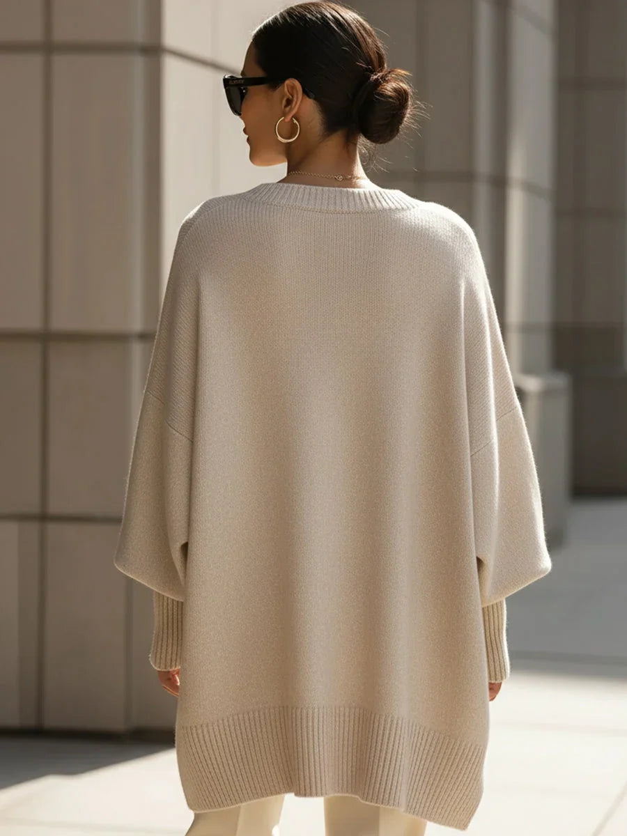 Jennifer | Oversized Draped Wide-Neck Jumper