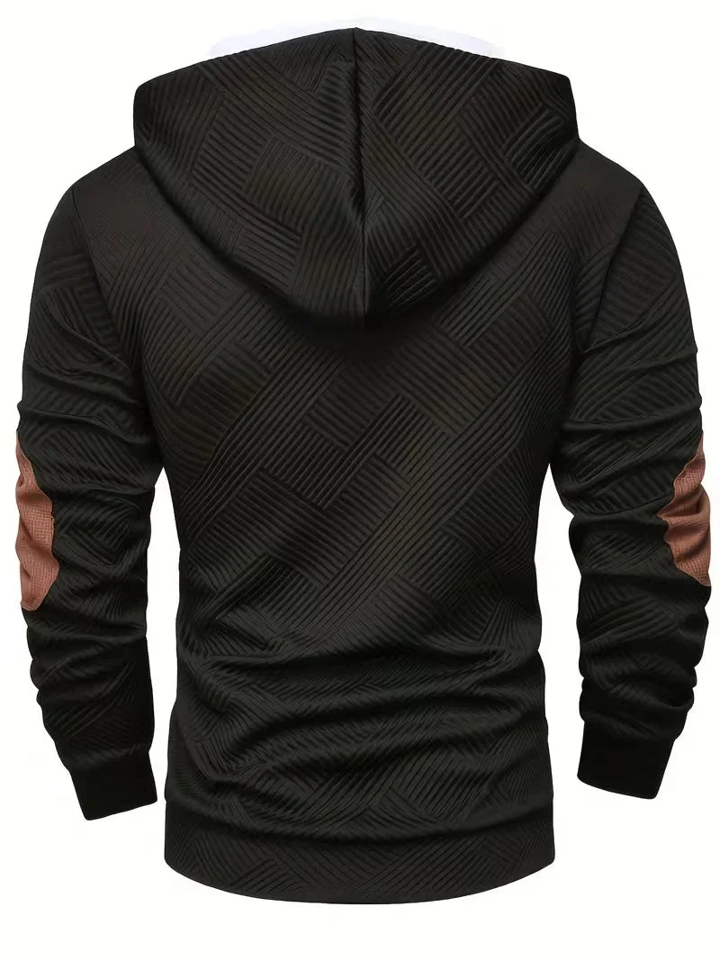 Wesley | Textured Hoodie with Elbow Patches