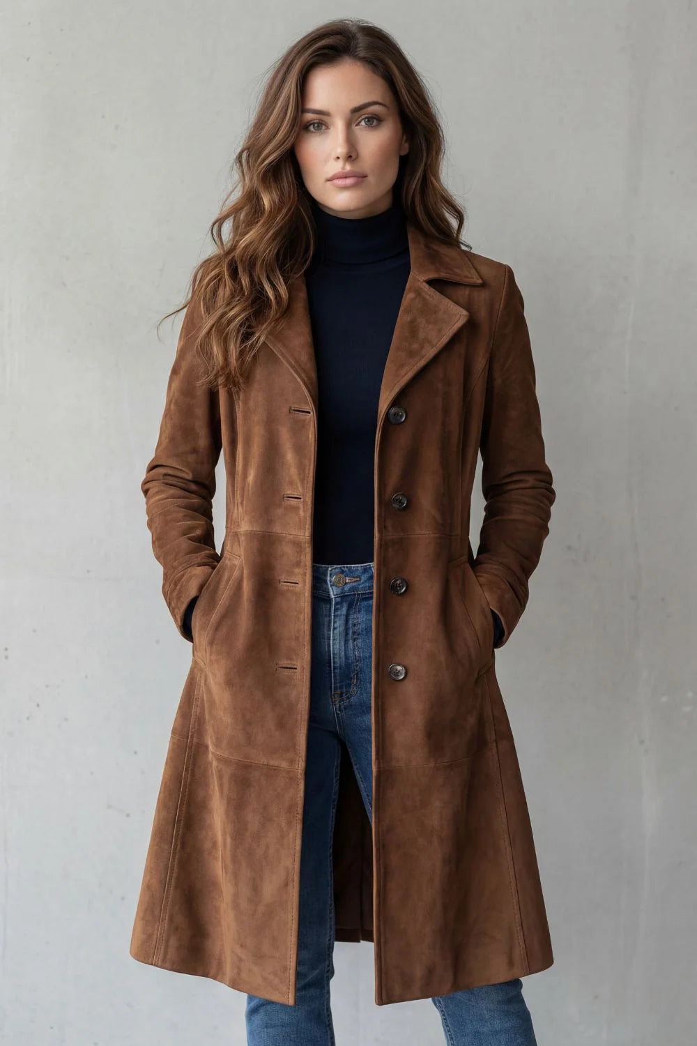 Disa | Vintage Suede Long Coat