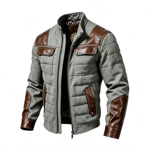 Danny | Quilted Jacket with Leather-Look Details