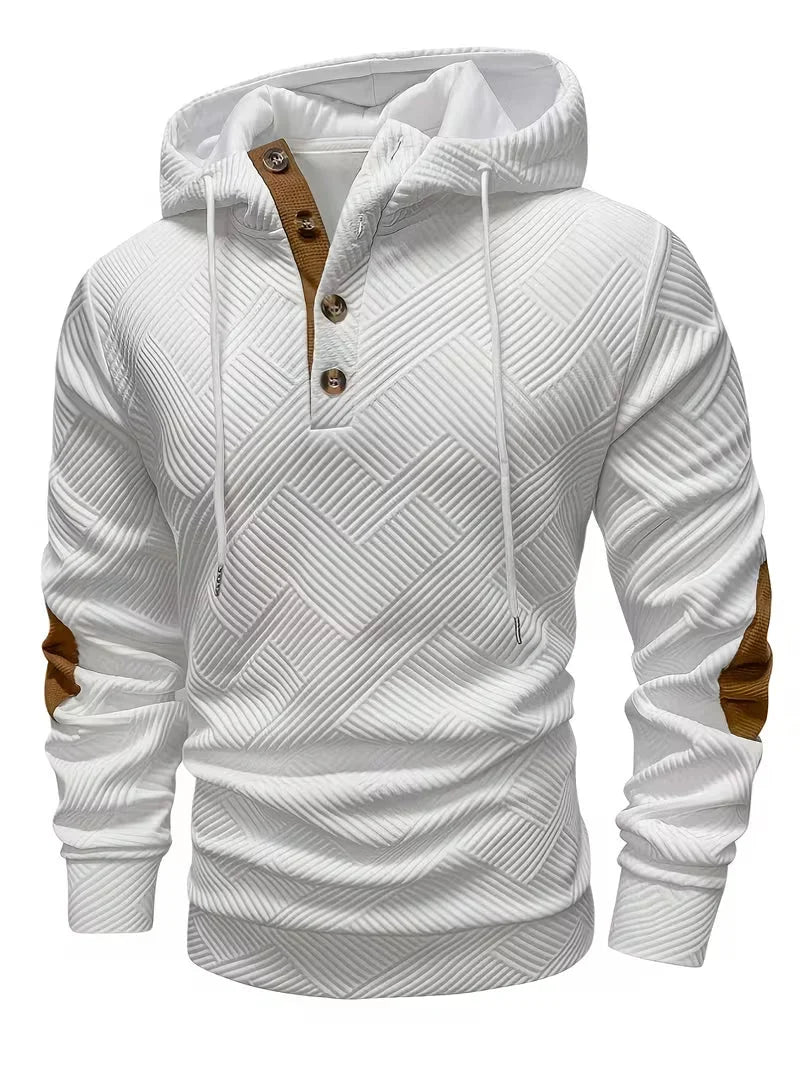 Wesley | Textured Hoodie with Elbow Patches