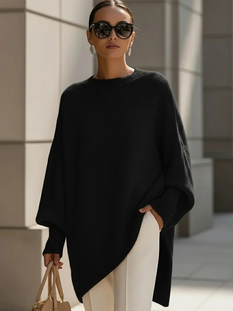 Jennifer | Oversized Draped Wide-Neck Jumper