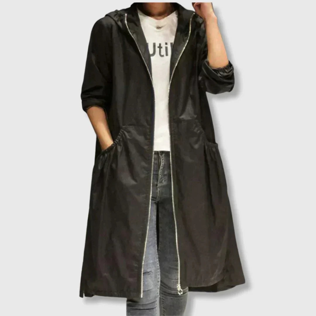 Roberta | Long Zip-Up Trench Coat