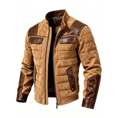 Danny | Quilted Jacket with Leather-Look Details