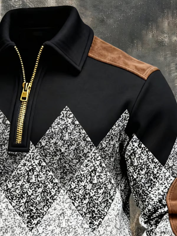 Leroy | Retro Colour-Block Zip Sweatshirt