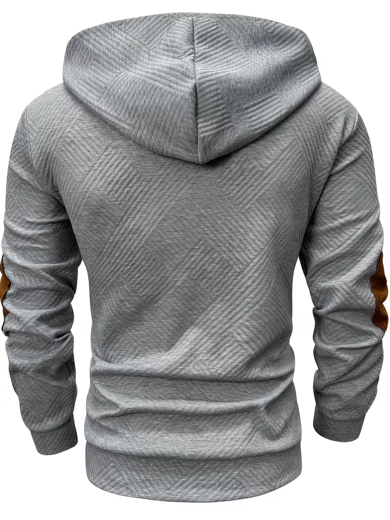 Wesley | Textured Hoodie with Elbow Patches