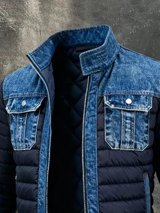 Mark | Men's Quilted Jacket with Denim Details