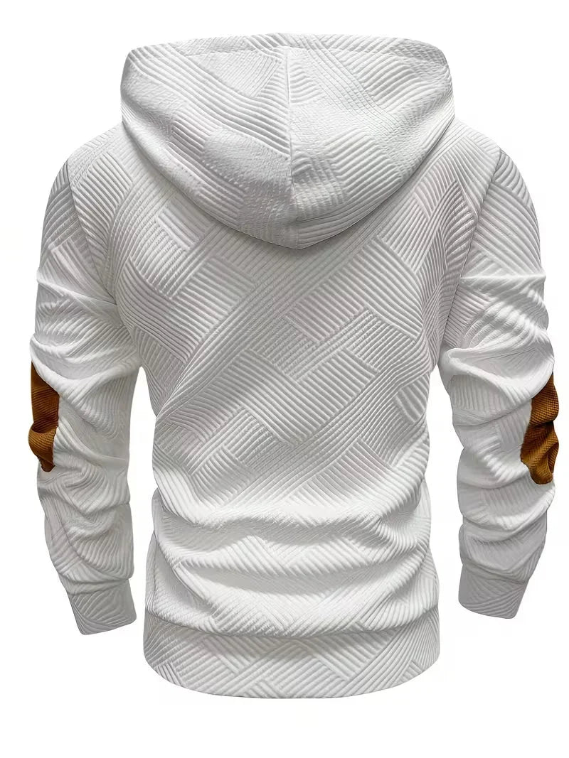 Wesley | Textured Hoodie with Elbow Patches