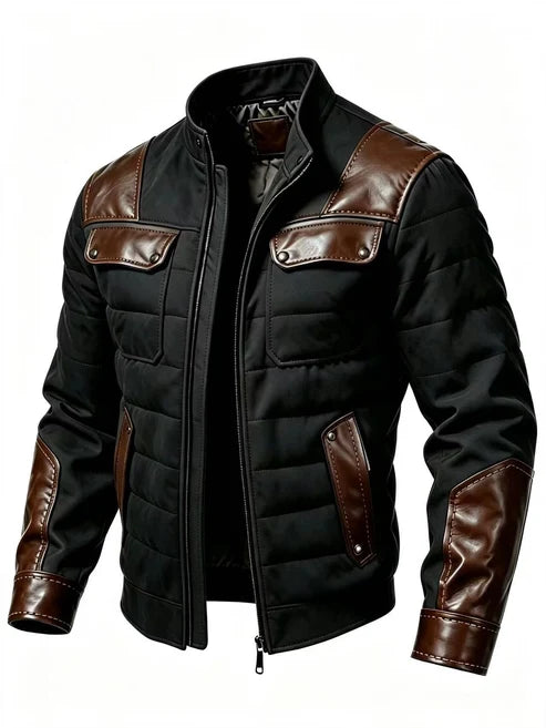 Danny | Quilted Jacket with Leather-Look Details