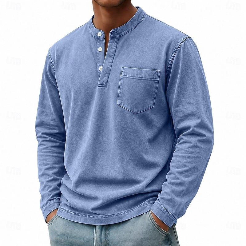 Callum | Vintage-Wash Henley Shirt