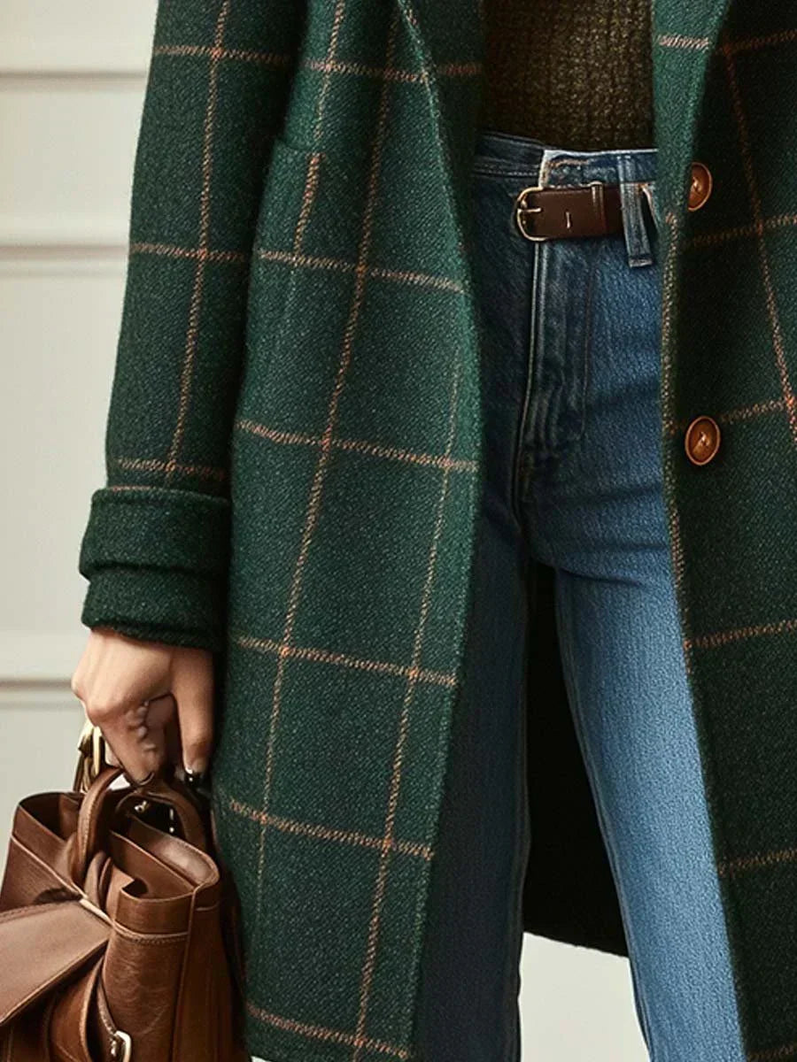 Valeria | Women's Checked Wool Coat