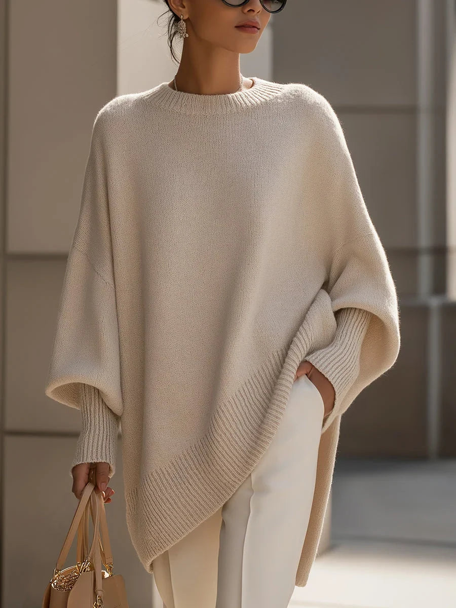 Jennifer | Oversized Draped Wide-Neck Jumper