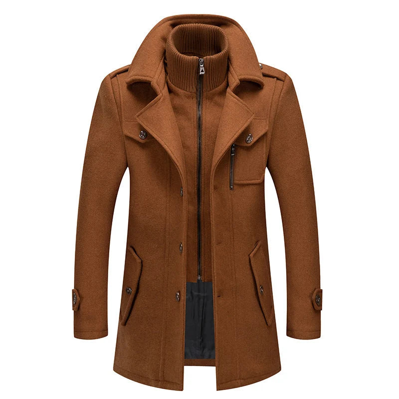 Stephen | Double-Collar Wool Business Coat