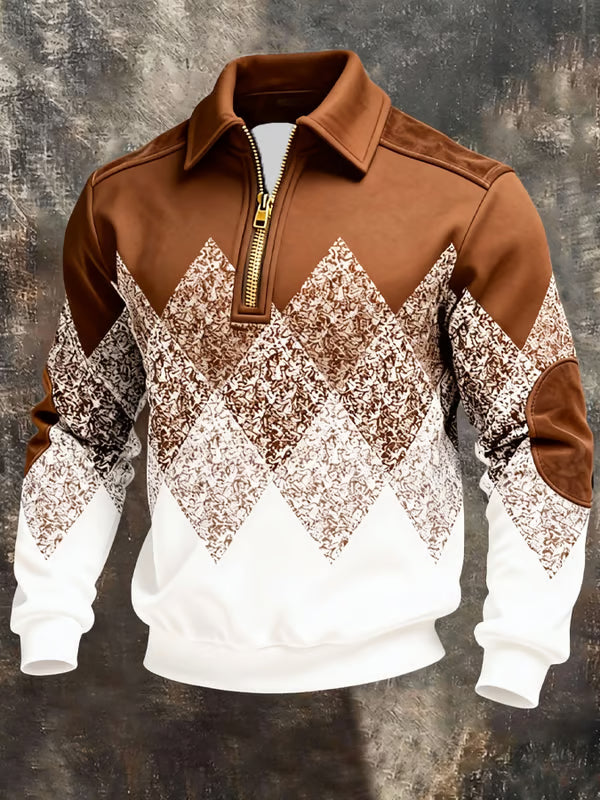 Leroy | Retro Colour-Block Zip Sweatshirt