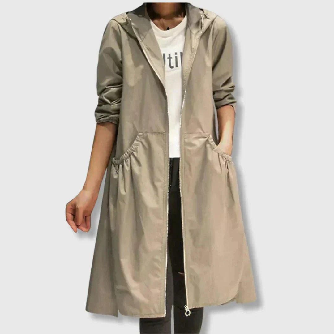 Roberta | Long Zip-Up Trench Coat
