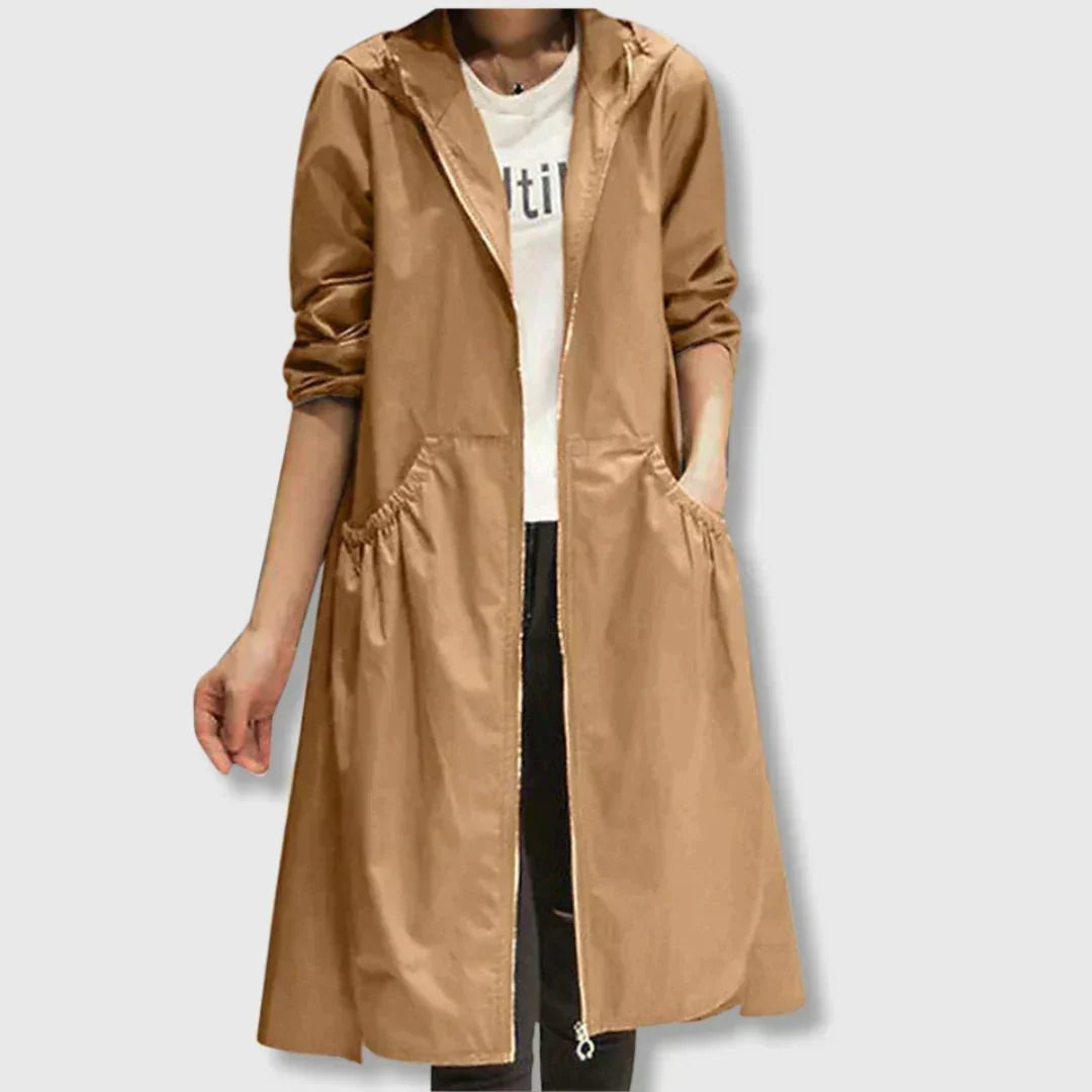 Roberta | Long Zip-Up Trench Coat