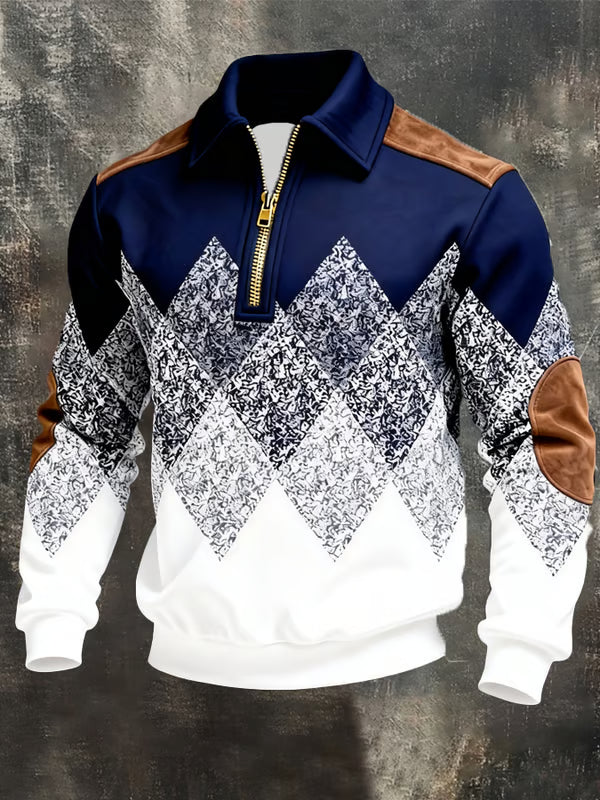 Leroy | Retro Colour-Block Zip Sweatshirt