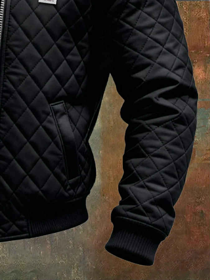 Duncan | Men's Quilted Jacket with Leather Details