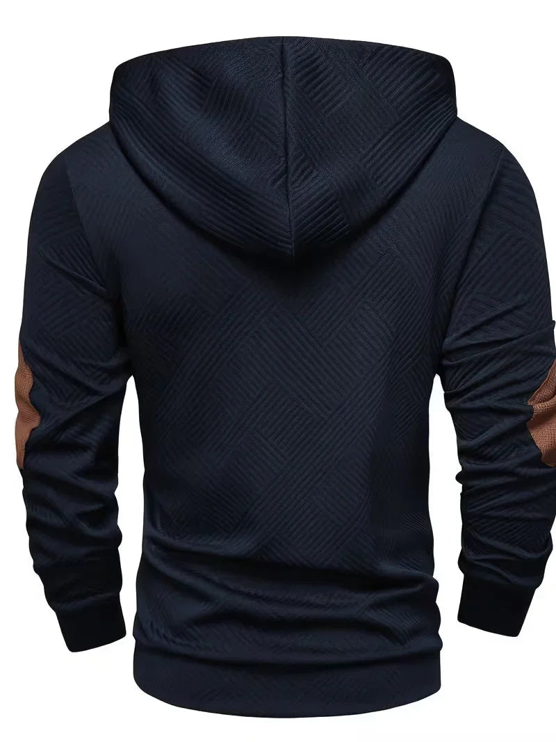 Wesley | Textured Hoodie with Elbow Patches