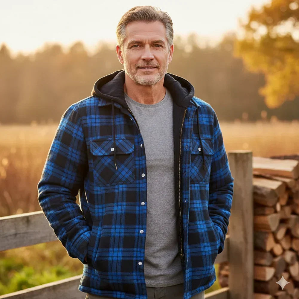Lars | Men's Hooded Checked Jacket