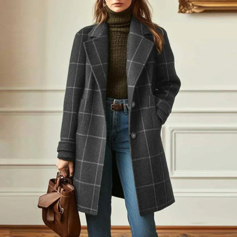 Valeria | Women's Checked Wool Coat