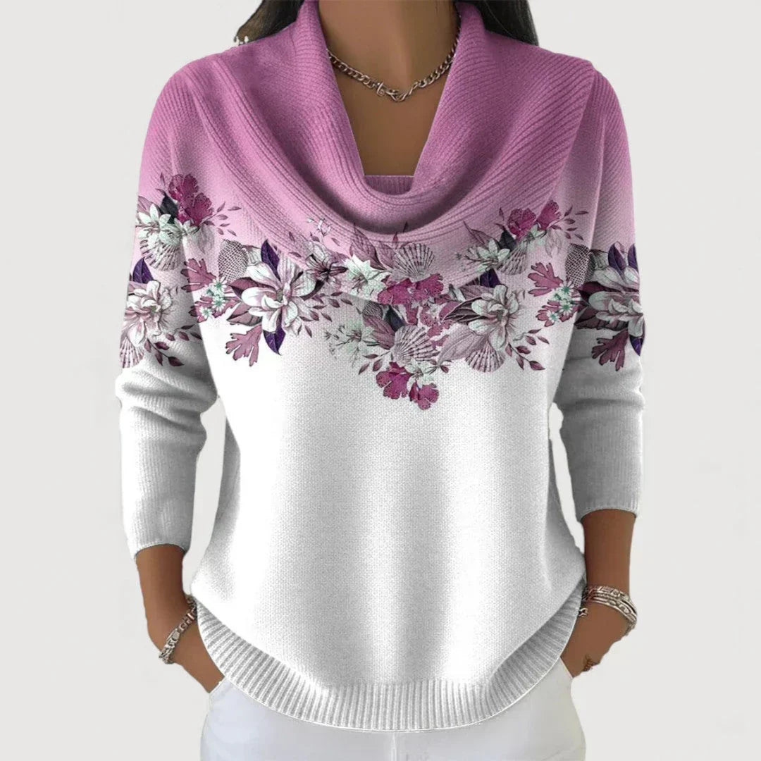 Amore | Floral Jumper with Soft Collar