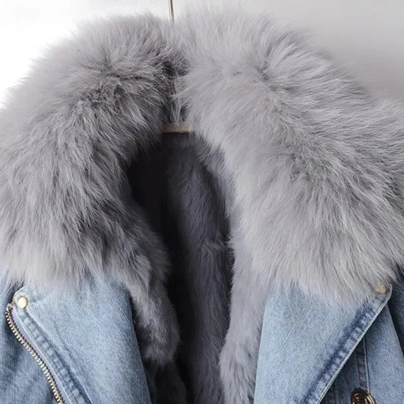 Phylicia | Denim Jacket with Faux Fur Collar