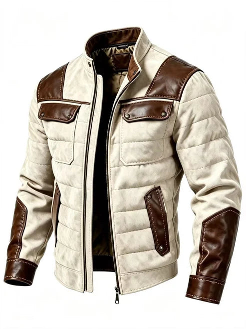 Danny | Quilted Jacket with Leather-Look Details