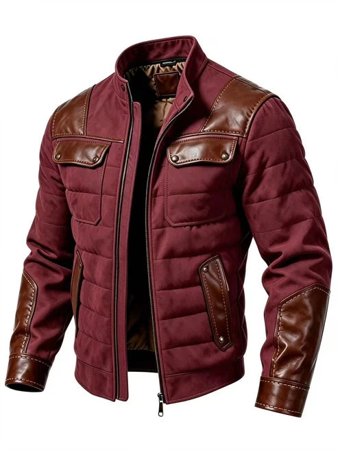 Danny | Quilted Jacket with Leather-Look Details