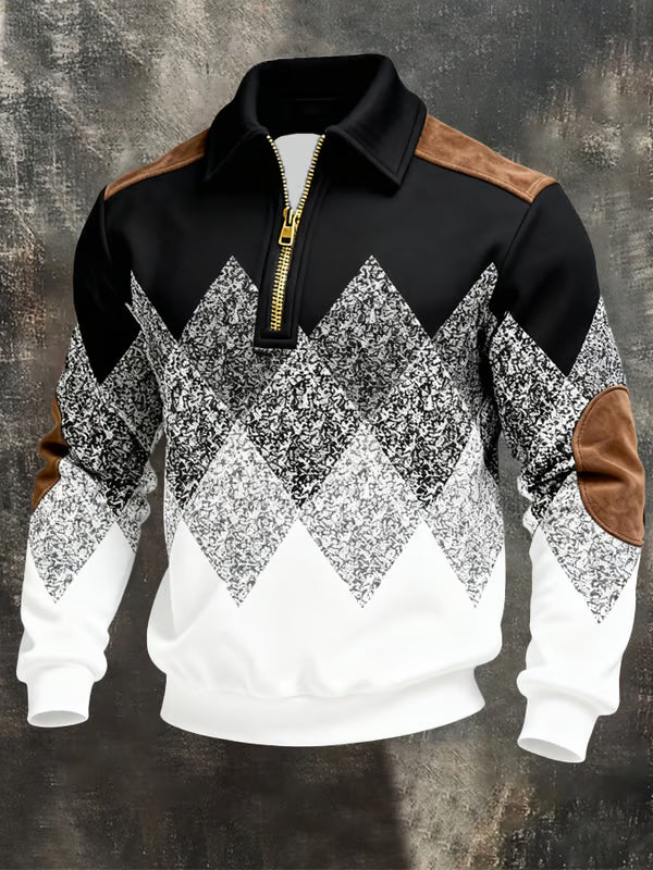 Leroy | Retro Colour-Block Zip Sweatshirt