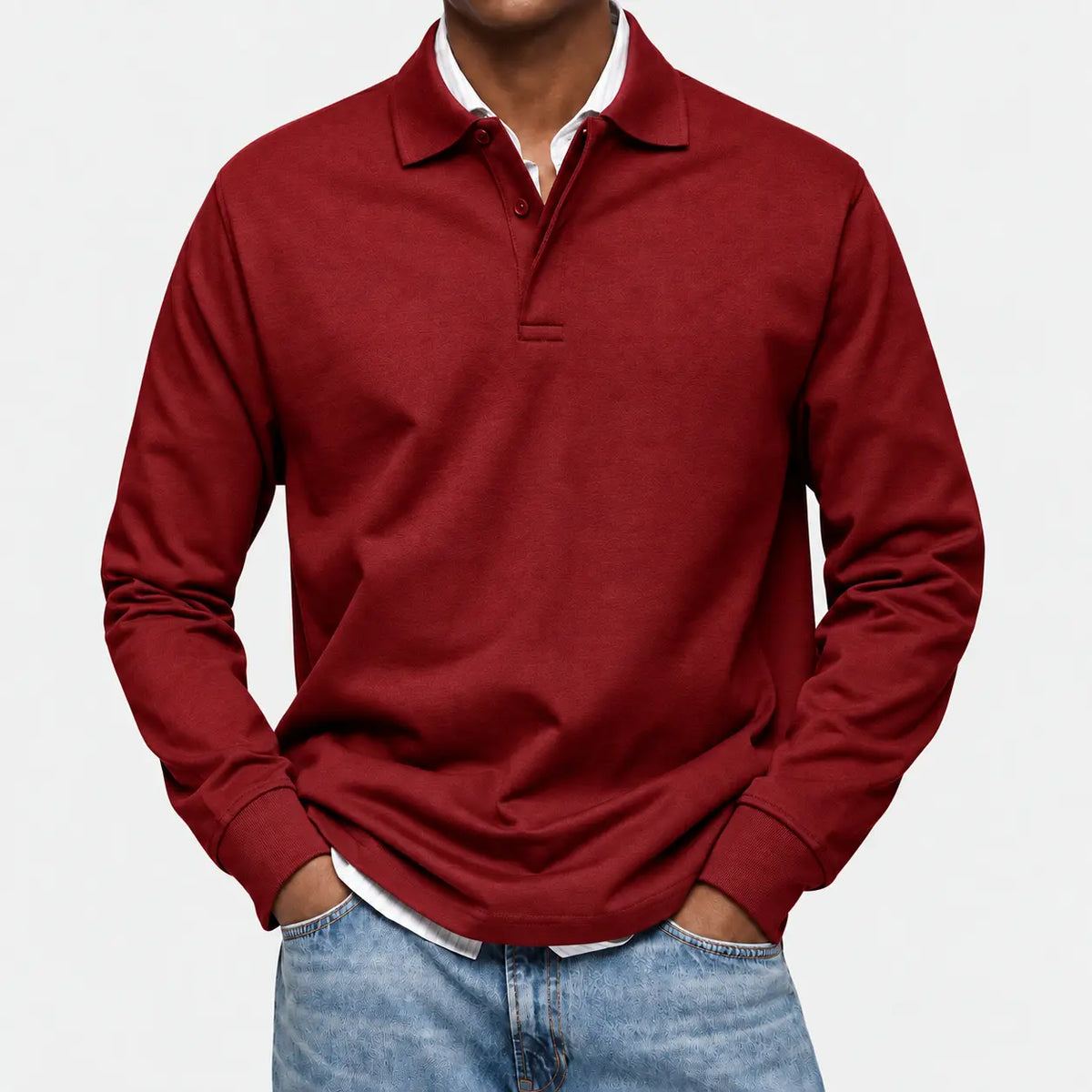 Nathan | Comfortable Long-Sleeve Polo