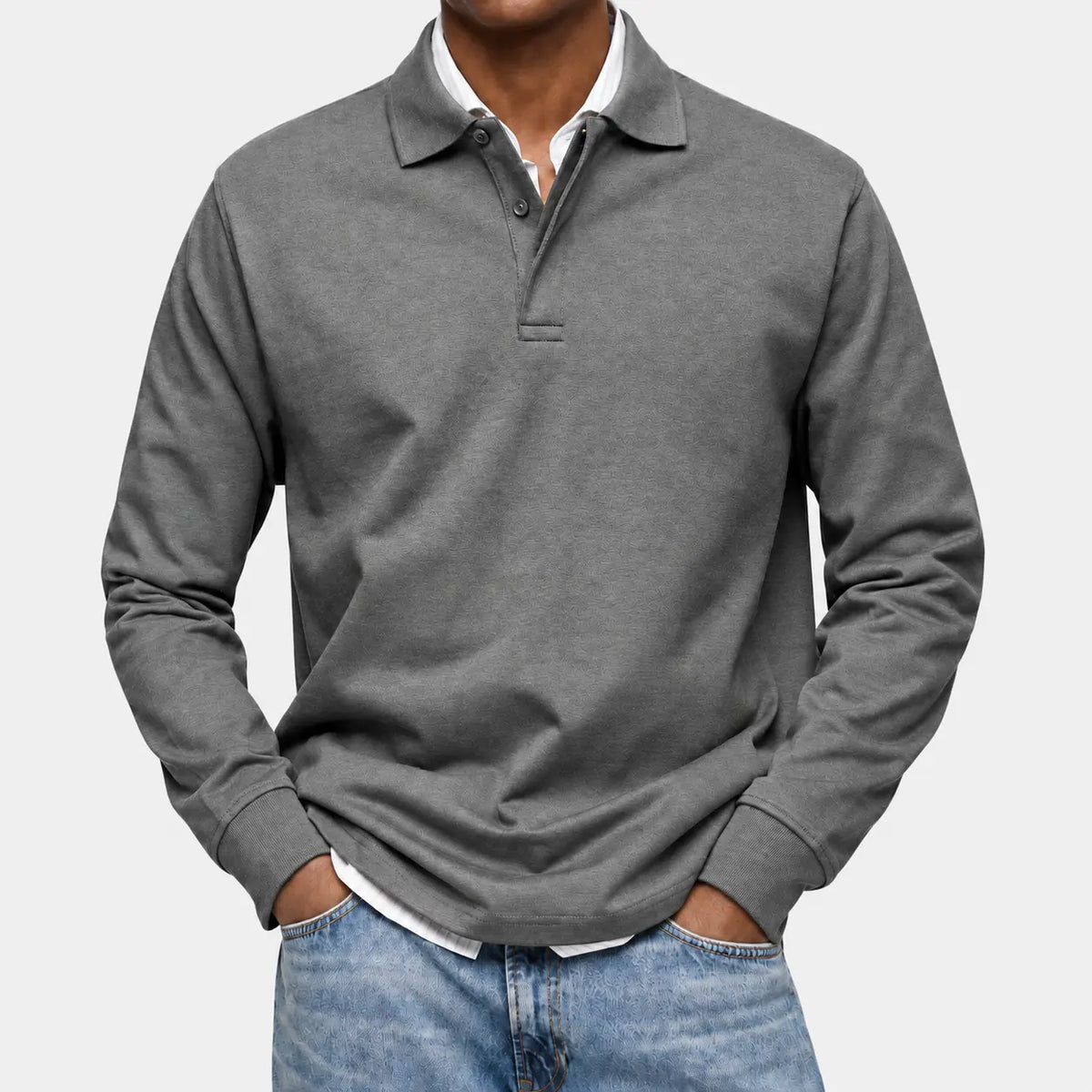 Nathan | Comfortable Long-Sleeve Polo