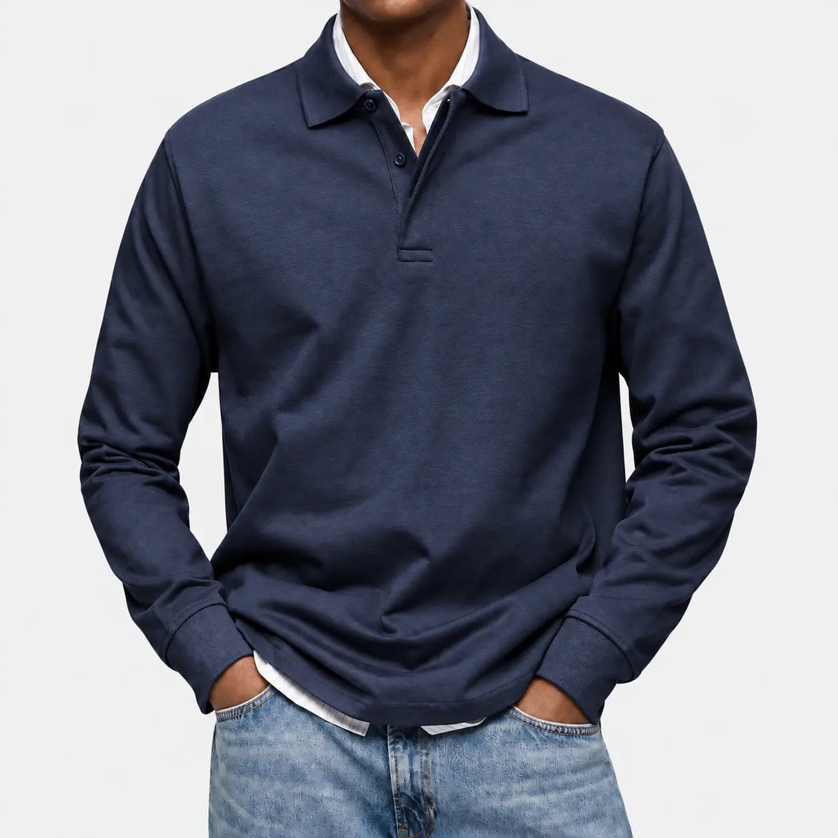 Nathan | Comfortable Long-Sleeve Polo