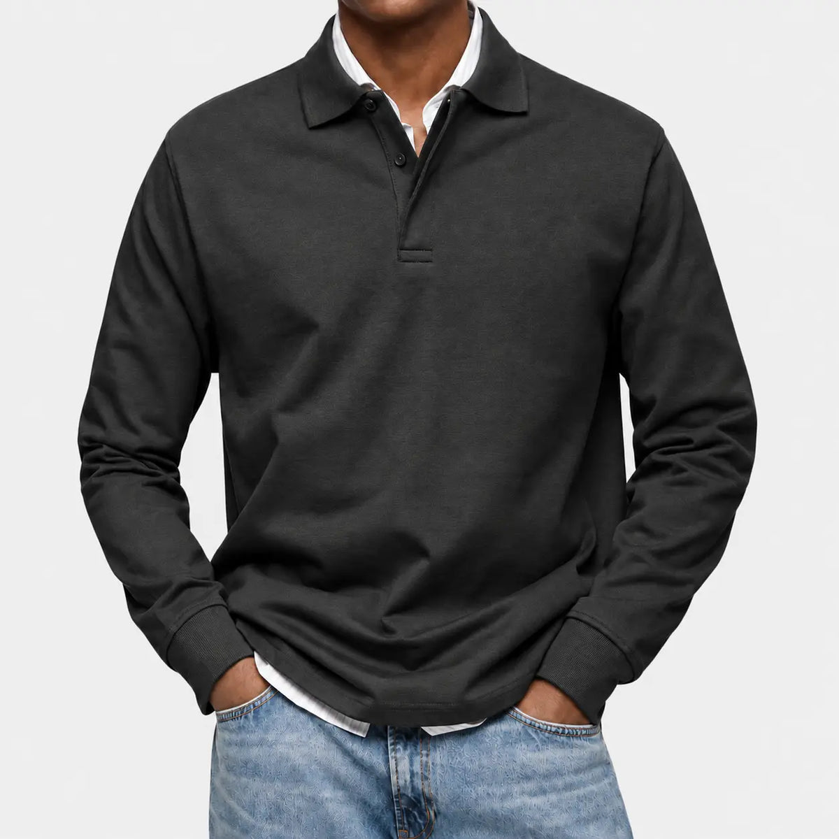 Nathan | Comfortable Long-Sleeve Polo