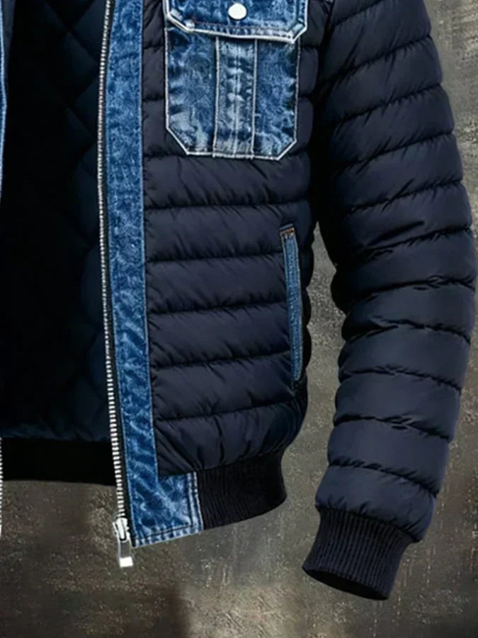 Mark | Men's Quilted Jacket with Denim Details