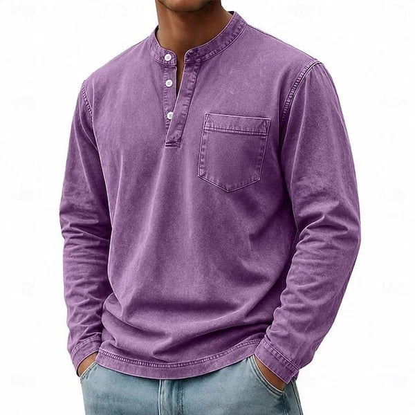 Callum | Vintage-Wash Henley Shirt