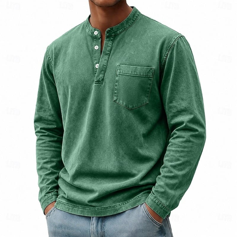 Callum | Vintage-Wash Henley Shirt