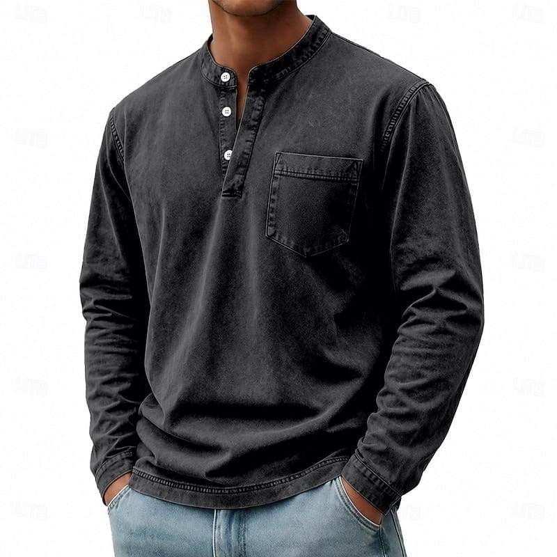 Callum | Vintage-Wash Henley Shirt