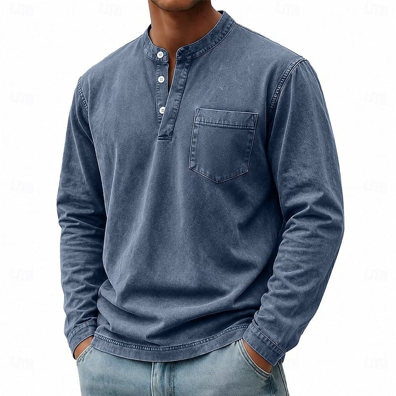 Callum | Vintage-Wash Henley Shirt