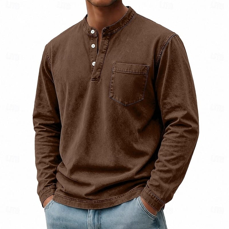 Callum | Vintage-Wash Henley Shirt