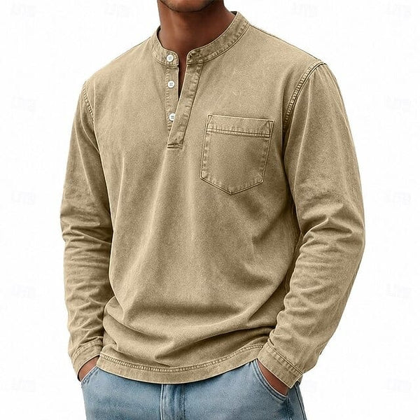 Callum | Vintage-Wash Henley Shirt