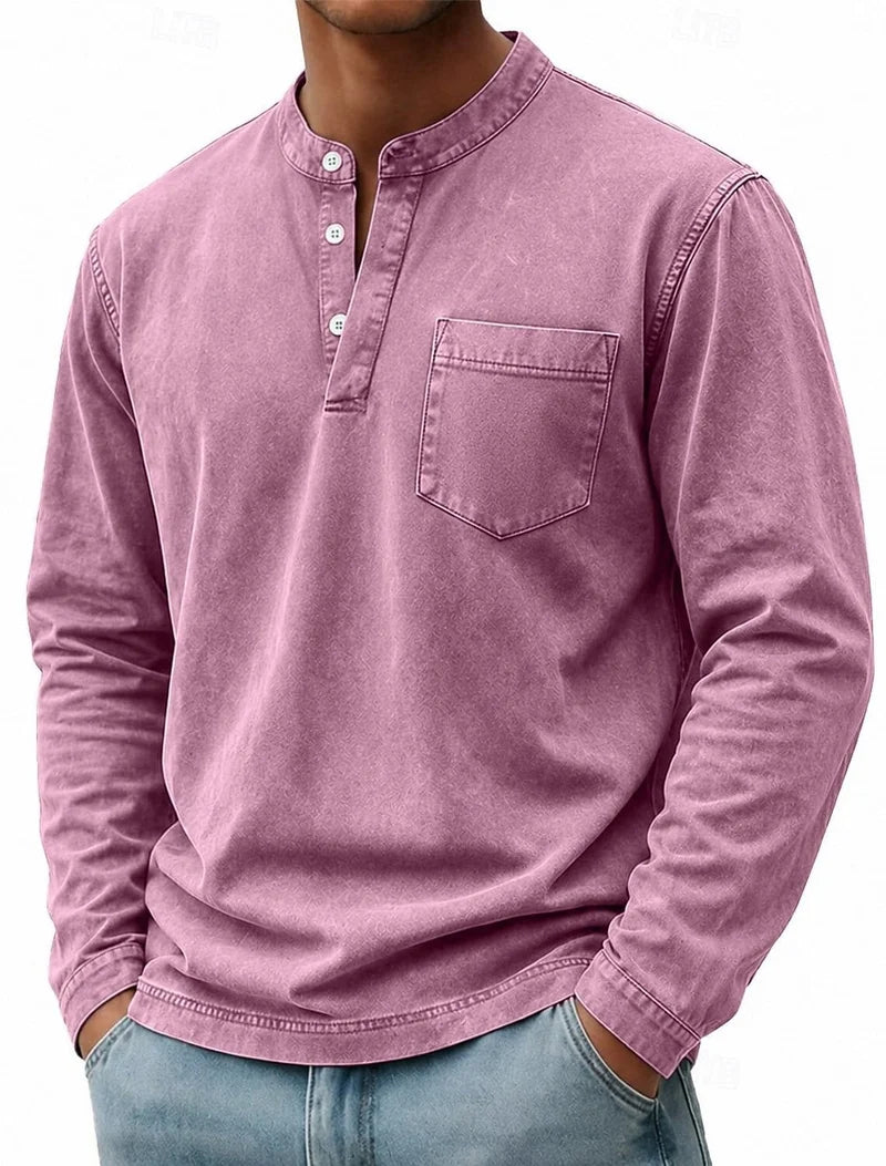 Callum | Vintage-Wash Henley Shirt