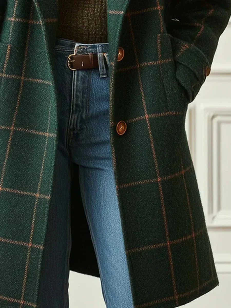 Valeria | Women's Checked Wool Coat