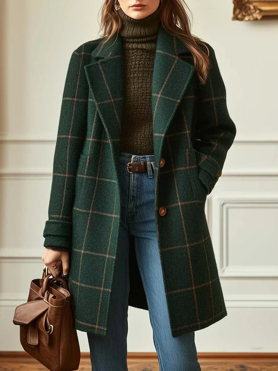Valeria | Women's Checked Wool Coat