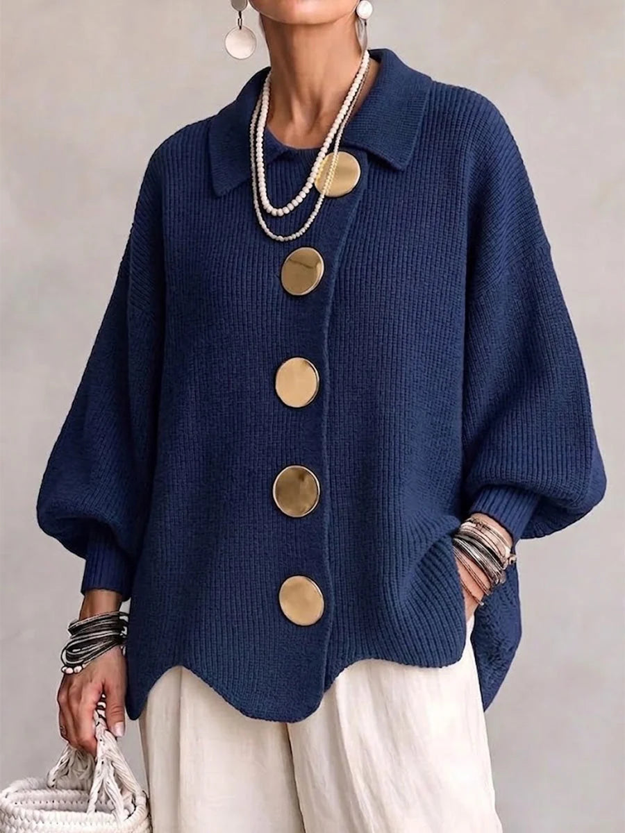 Isadora | Oversized Cardigan with Gold-Tone Details